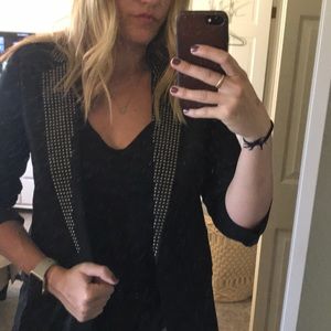 3/4 sleeve studded blazer